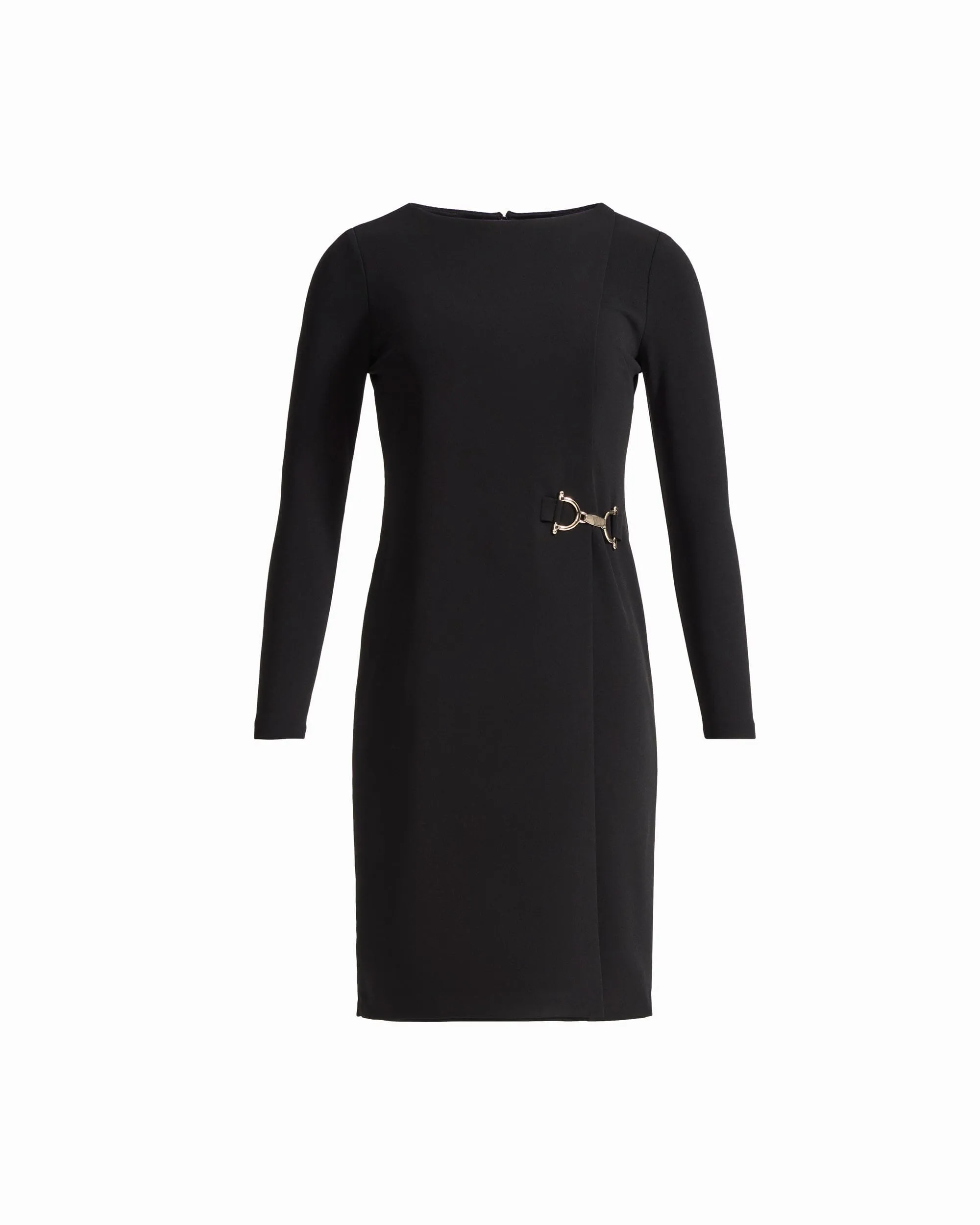 Long Sleeve Boat Neck Sheath Dress with Accent Waist sold by Anne Klein