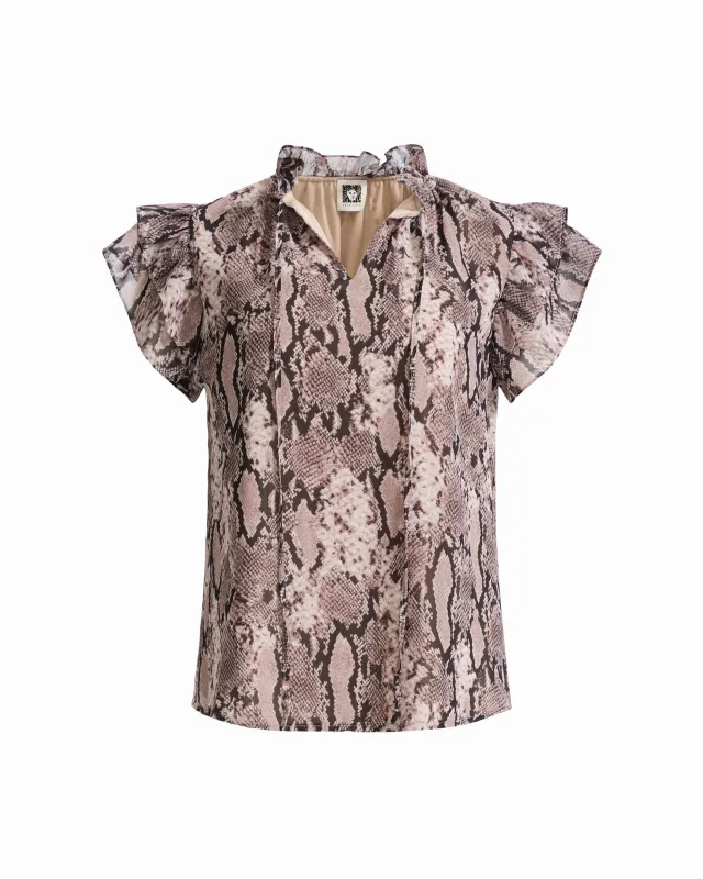 Ruffle Sleeve Tie-Front Blouse made by Kasper