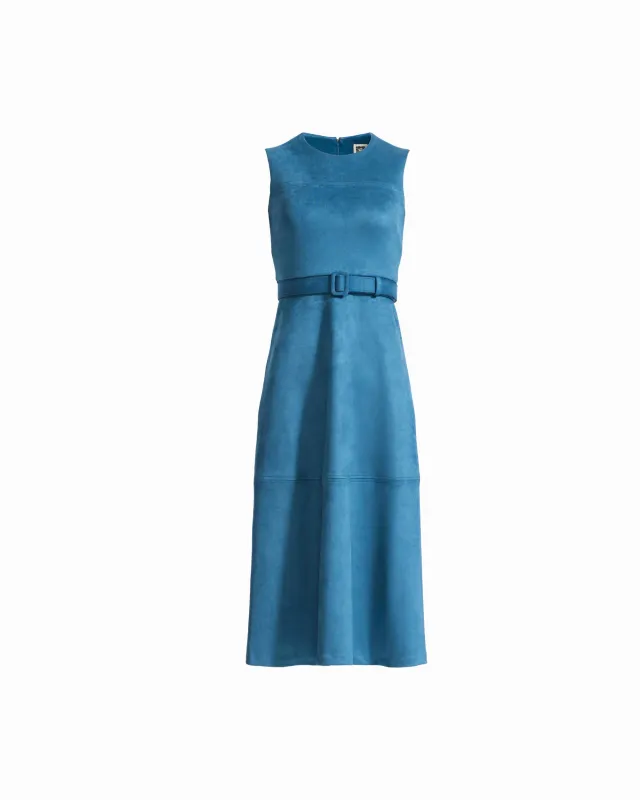 Sleeveless Boat Neck A-Line Midi Dress made by Kasper