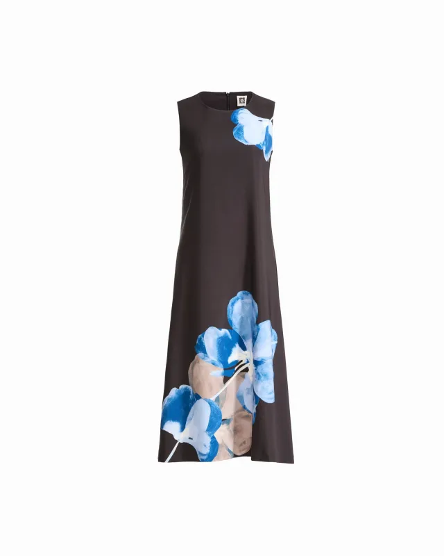 Sleeveless Crew Neck A-Line Midi Dress made by Kasper