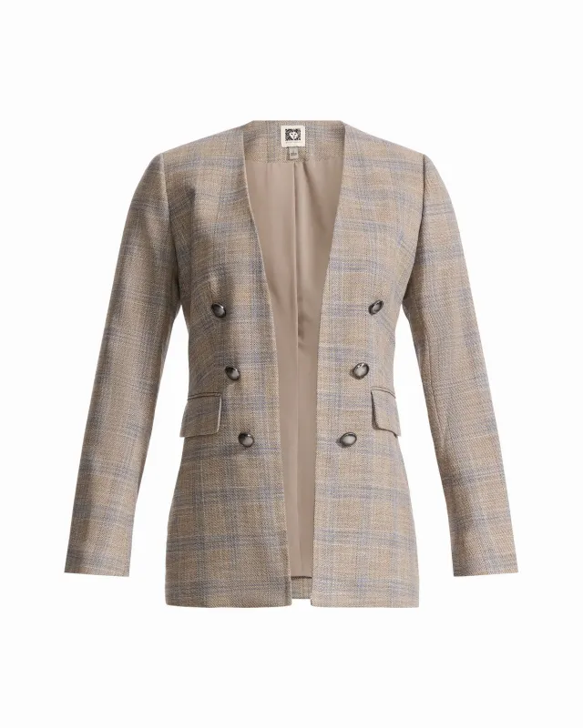 Faux Double-Breasted Jacket with Flap Pockets made by Kasper