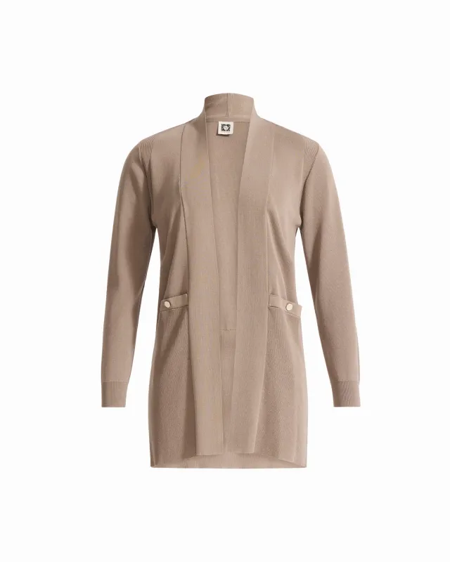 Long Sleeve Open Cardigan with Front Pockets made by Kasper