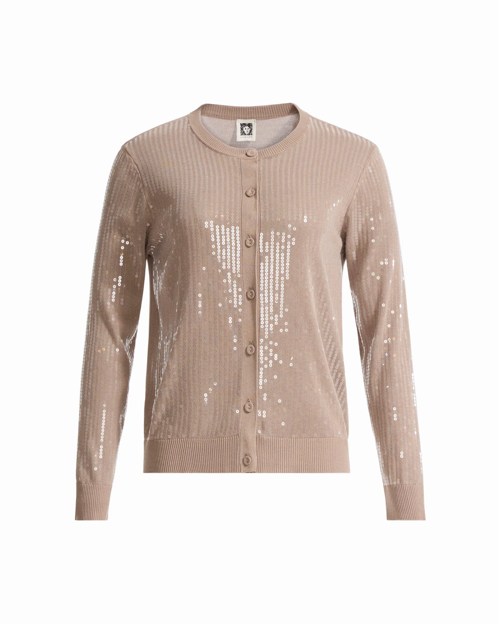 Plus Size Crew Neck Sequin Cardigan sold by Anne Klein