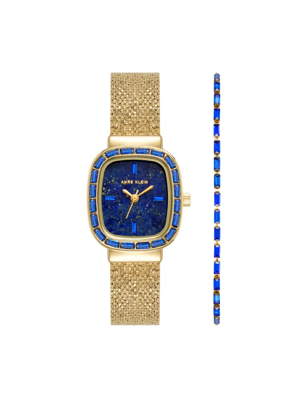Genuine Gemstone Watch and Bracelet Set made by Anne Klein