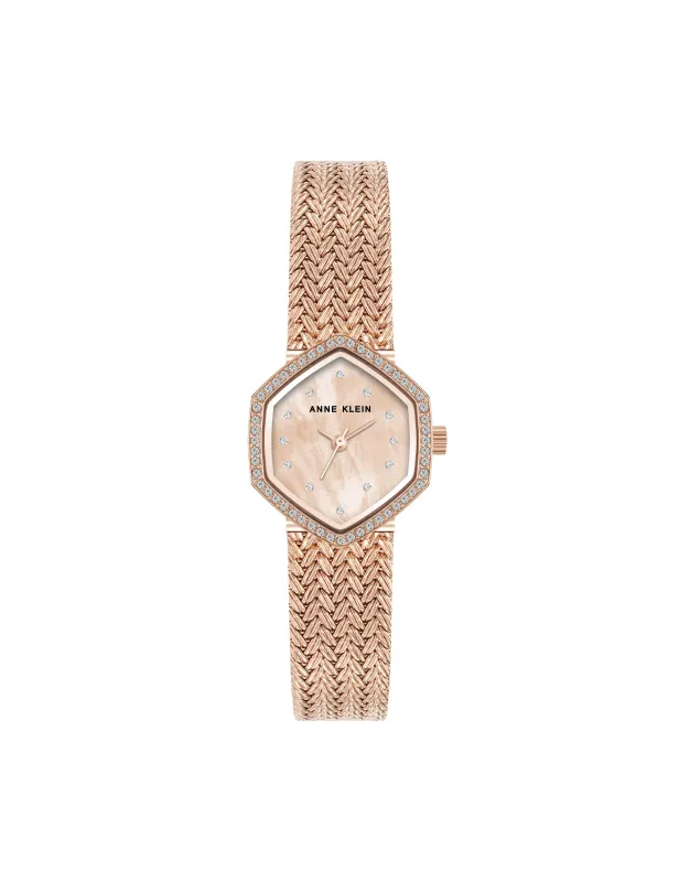 Crystal Accented Mesh Bracelet Watch made by Anne Klein