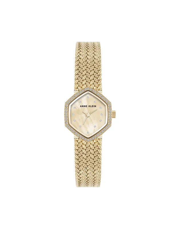 Crystal Accented Mesh Bracelet Watch made by Anne Klein