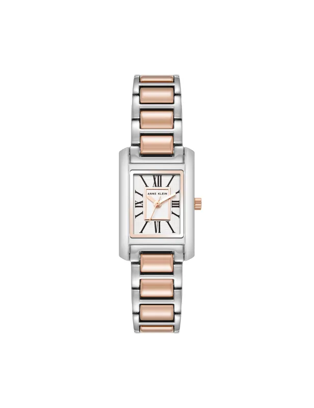 Classic Rectangular Roman Numeral Watch made by Anne Klein