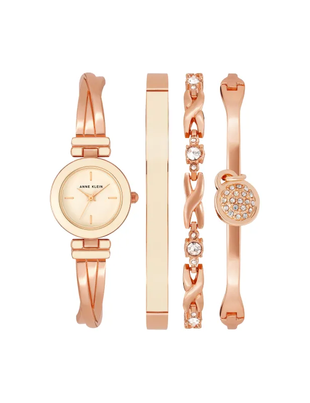 Crossover Bangle Watch and Bracelet Set made by Anne Klein