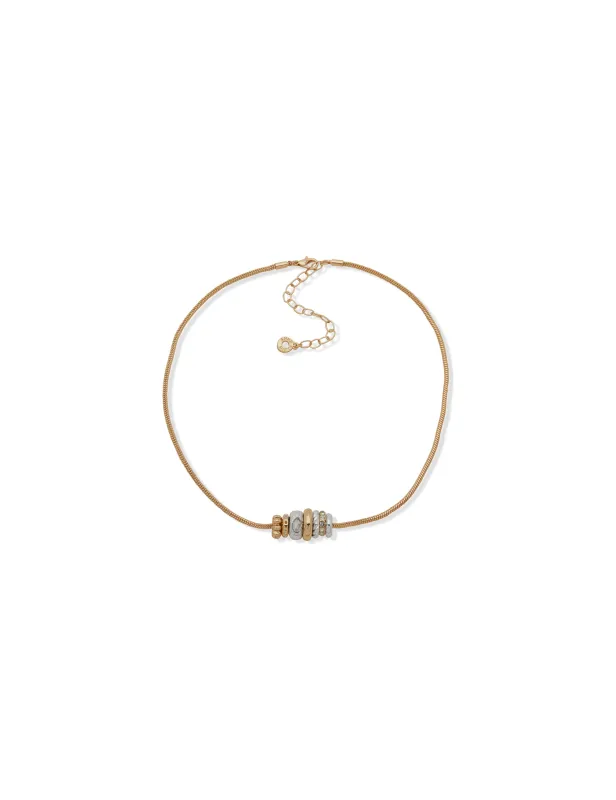 Sliding Rondelle Charm Necklace made by Anne Klein