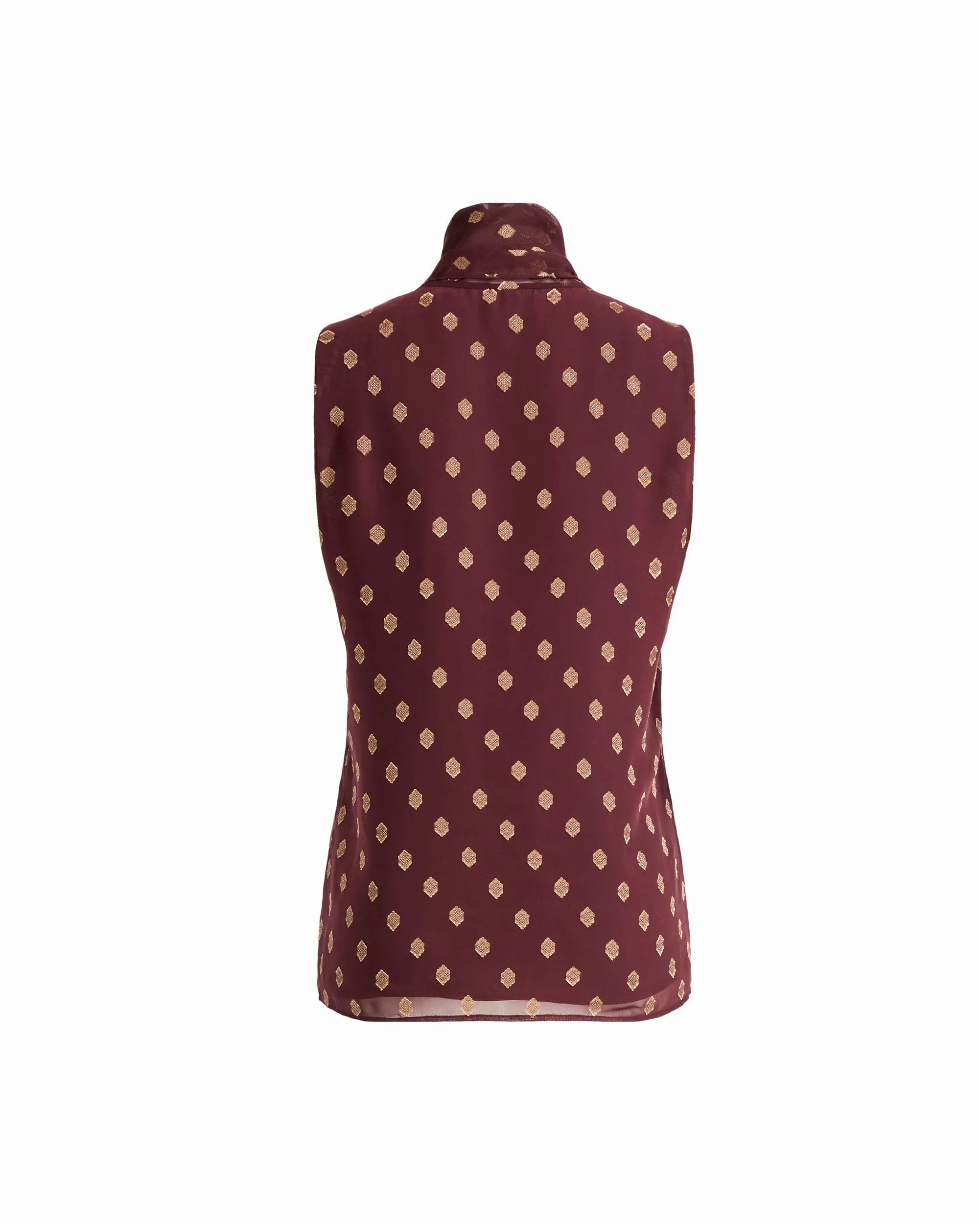 Petite Bow Tie Front V-Neck Sleeveless Blouse sold by Anne Klein product image thumbnail 2
