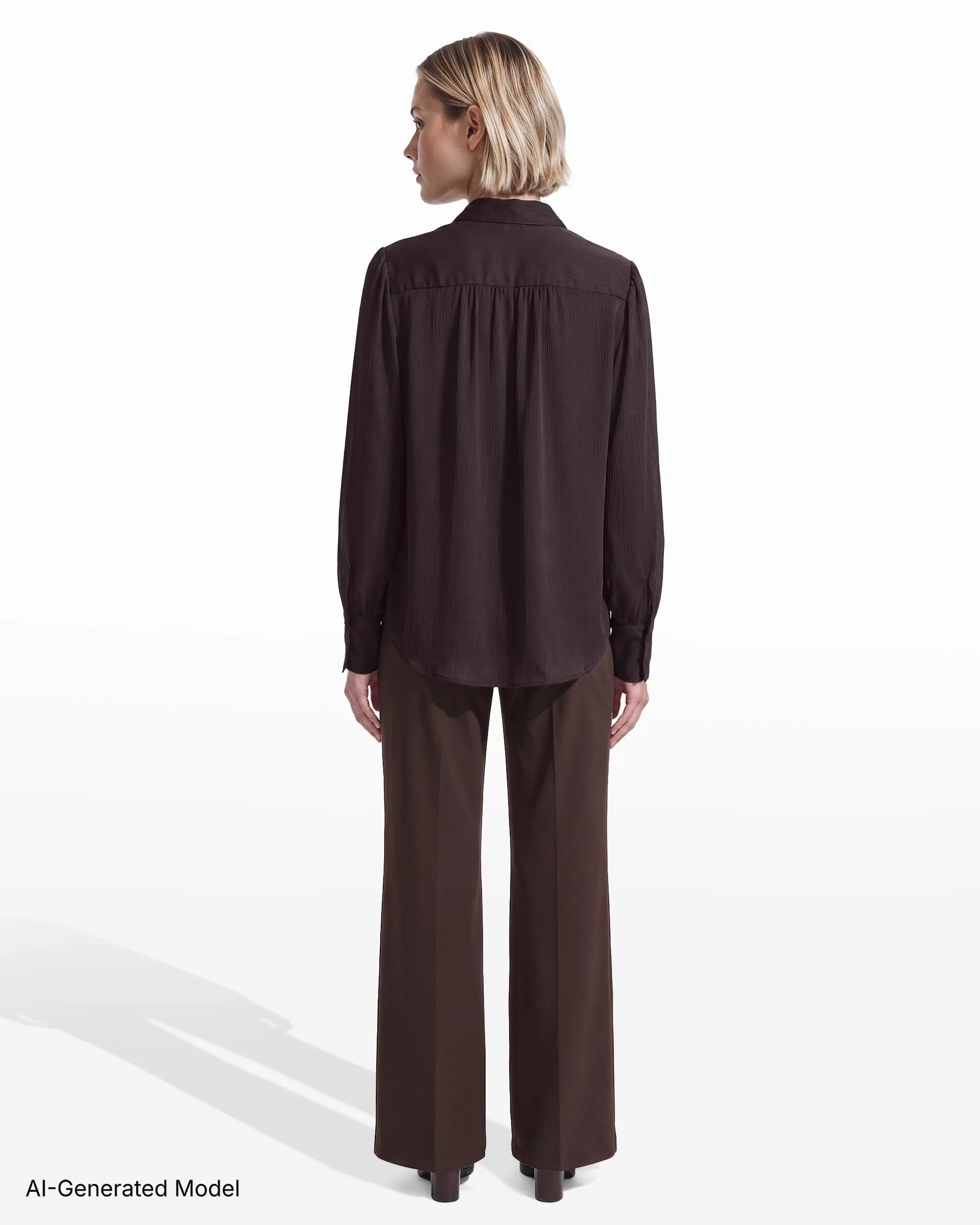 Long Sleeve Pleated Front Blouse sold by Anne Klein product image thumbnail 4