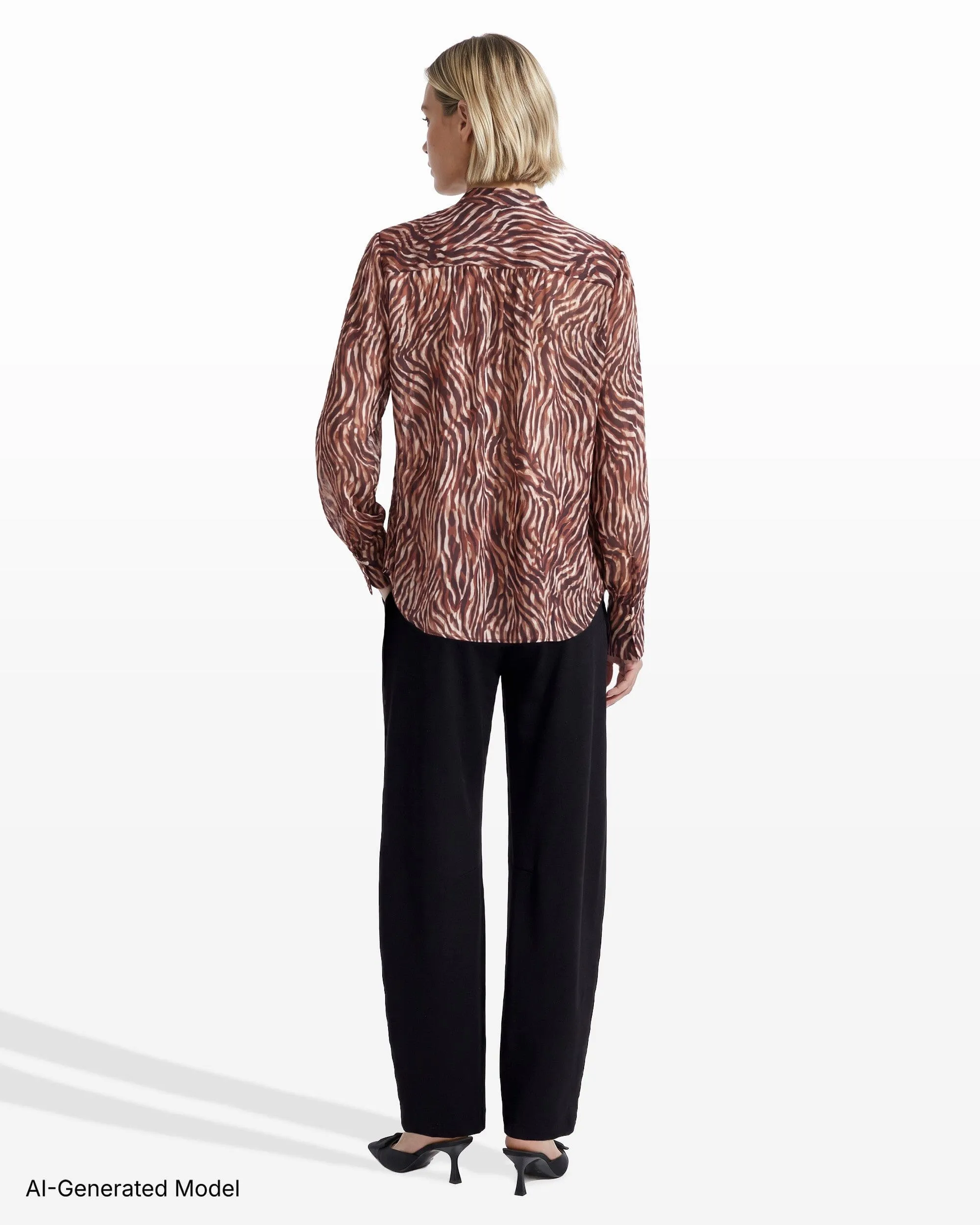 Long Sleeve Pleated Front Blouse sold by Anne Klein product image thumbnail 4