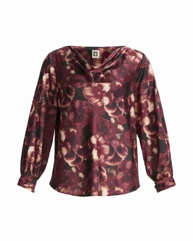 Drape Neck Blouse with Cuffs made by Kasper