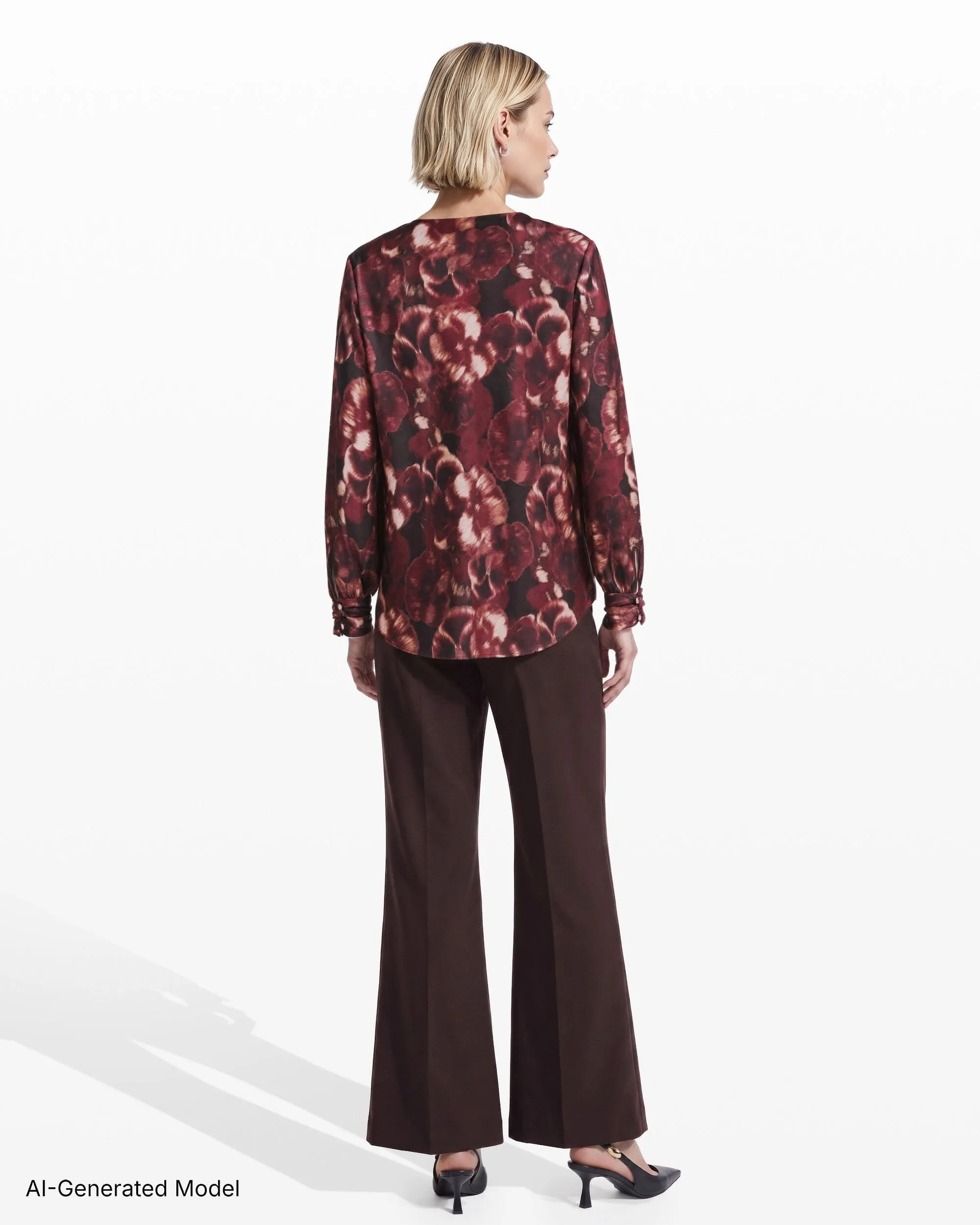 Drape Neck Blouse with Cuffs sold by Anne Klein product image thumbnail 5