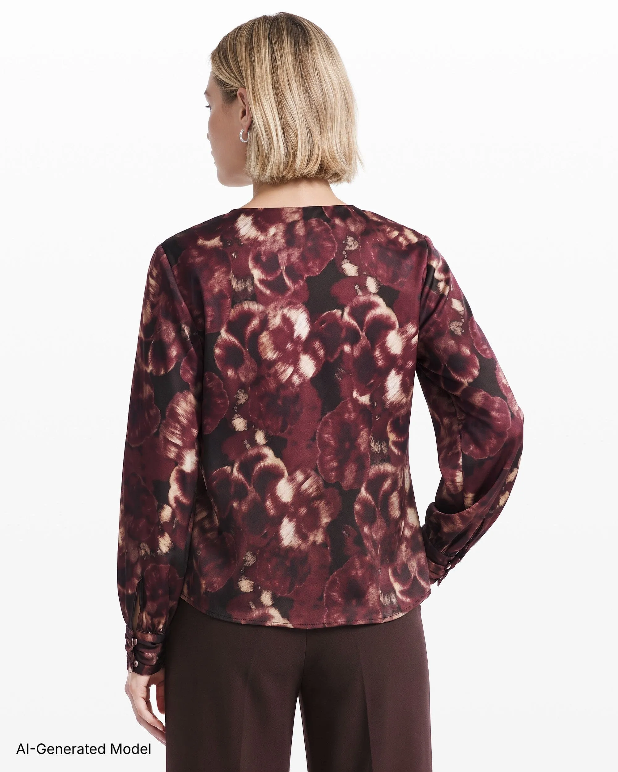 Drape Neck Blouse with Cuffs sold by Anne Klein product image thumbnail 3