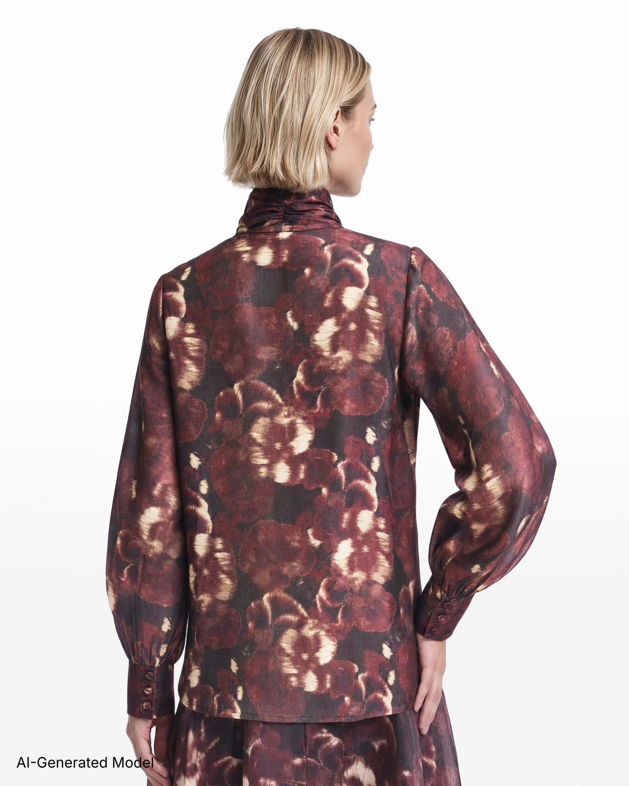 Long Sleeve Blouse With Neck Bow sold by Anne Klein product image thumbnail 4