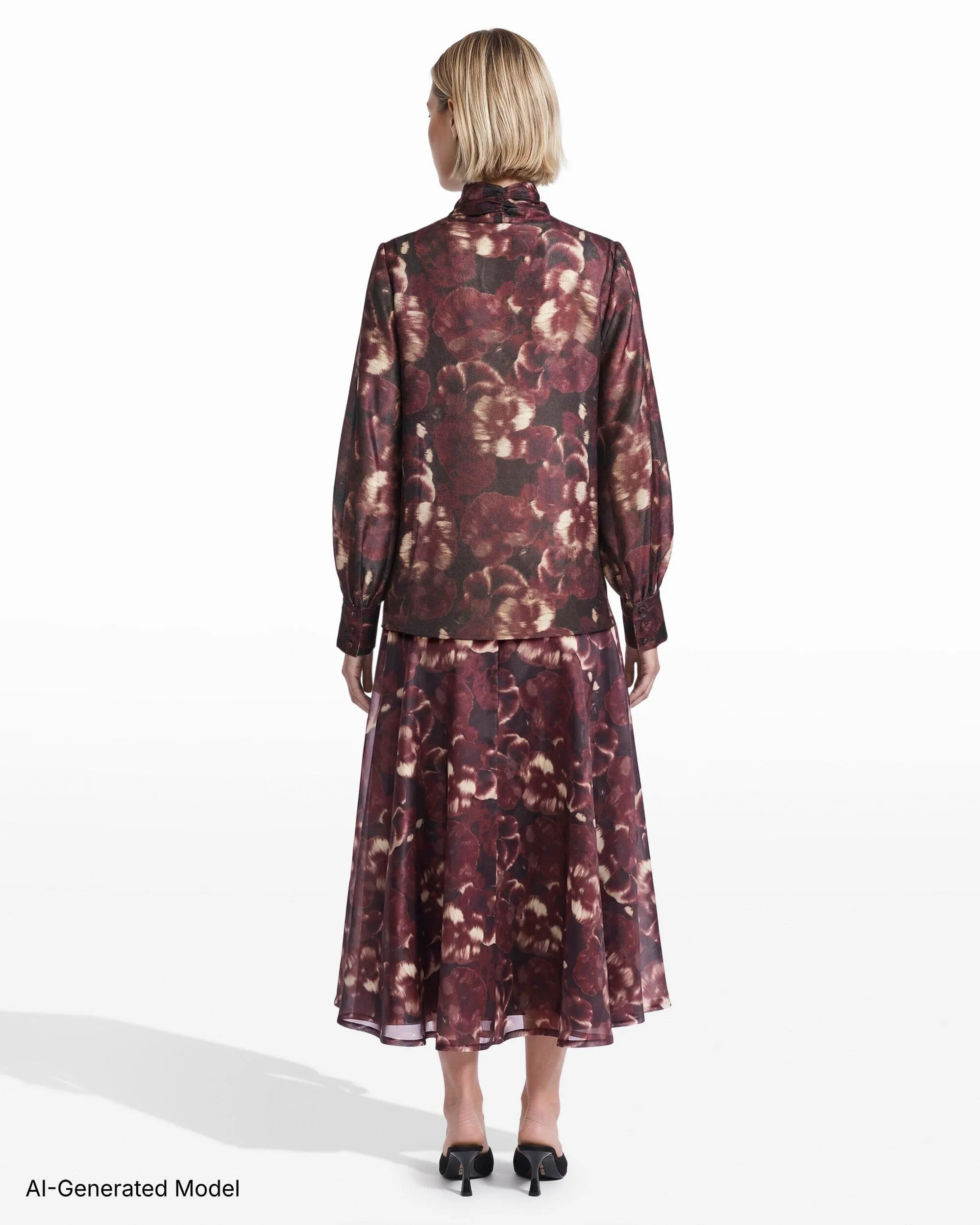 Long Sleeve Blouse With Neck Bow sold by Anne Klein product image thumbnail 5
