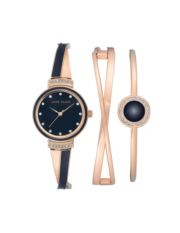 Enamel Accent Watch and Bracelet Set made by Anne Klein