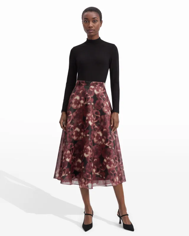 Mock Neck Fit and Flare Long Sleeve Dress made by Kasper