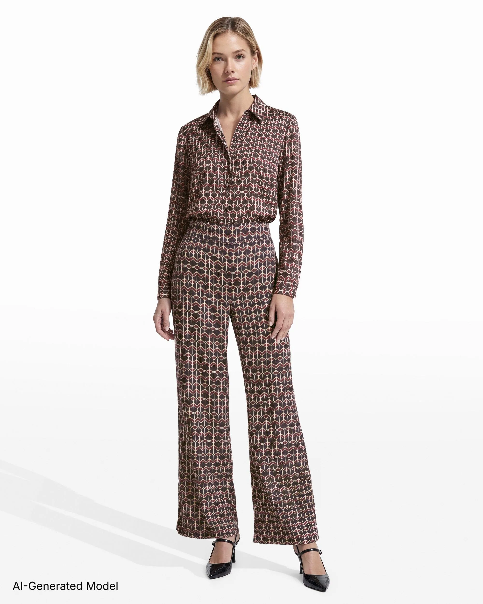 High Rise Pull-On Wide Leg Pant sold by Anne Klein product image thumbnail 3