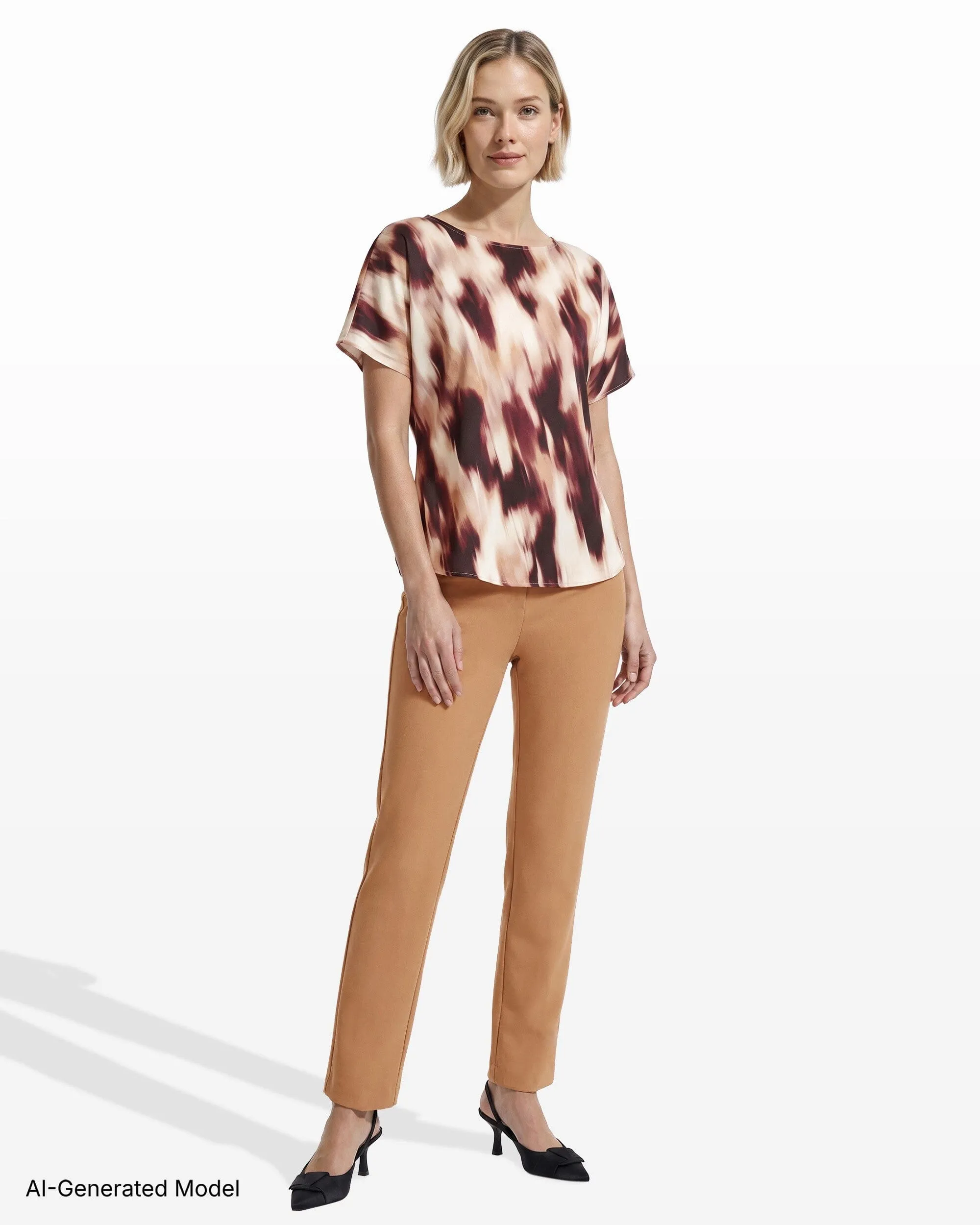 Cowl Neck Short Sleeve Woven Blouse sold by Anne Klein product image thumbnail 3