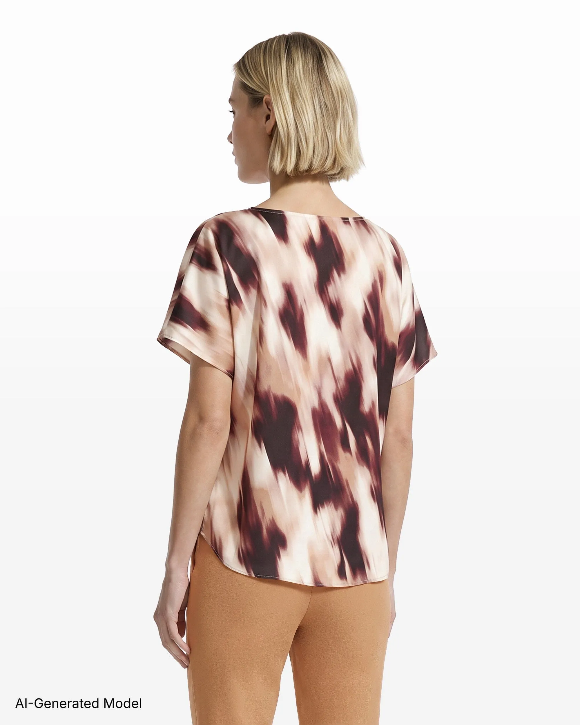 Cowl Neck Short Sleeve Woven Blouse sold by Anne Klein product image thumbnail 2