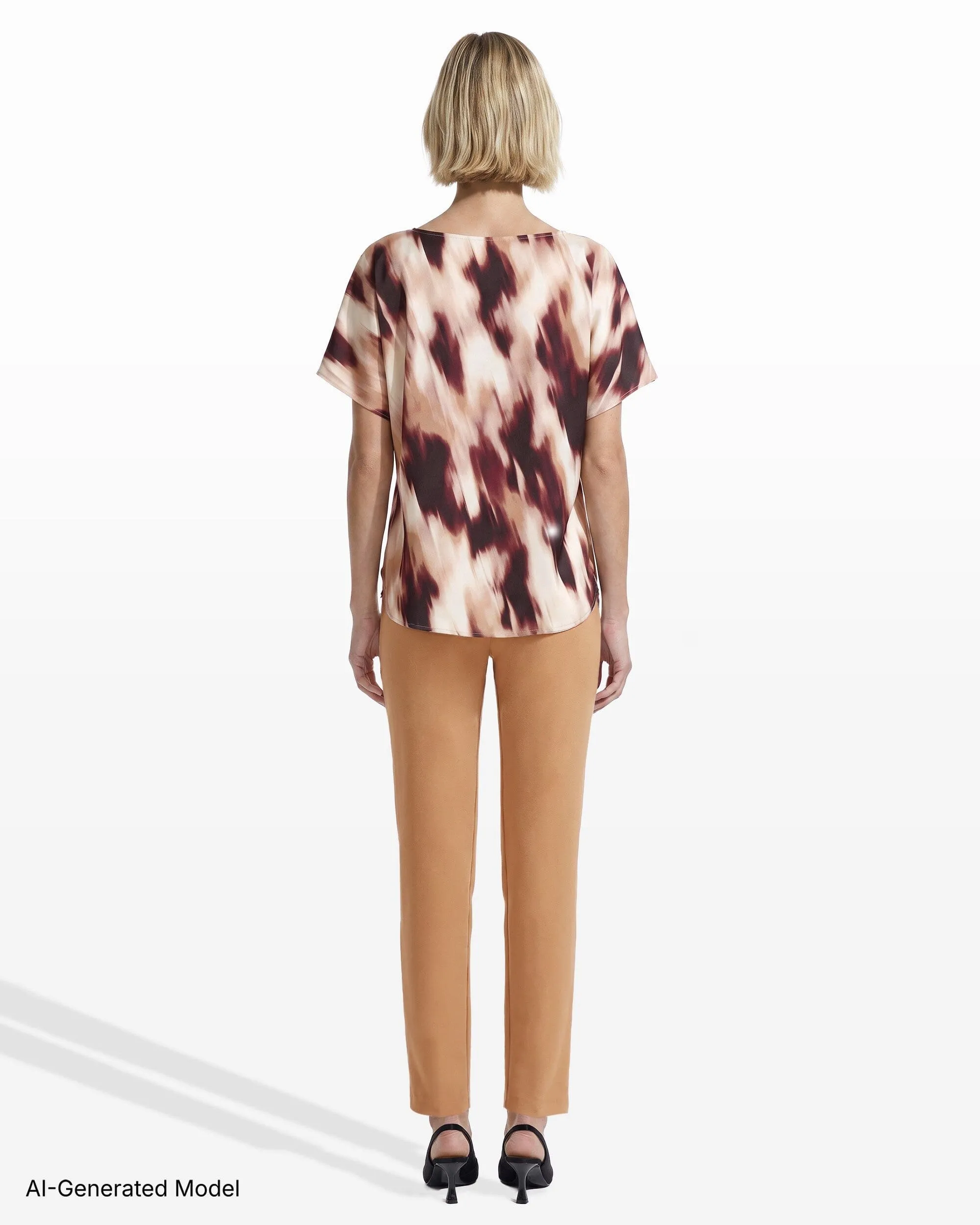 Cowl Neck Short Sleeve Woven Blouse sold by Anne Klein product image thumbnail 4