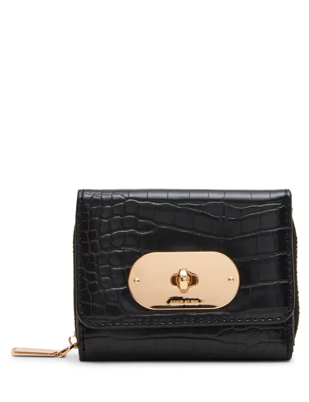 Trifold Turnlock Wallet made by Anne Klein