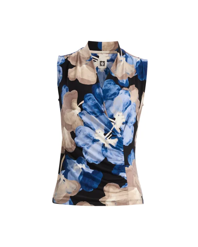 Petite Sleeveless Faux Wrap V-Neck Top made by Kasper