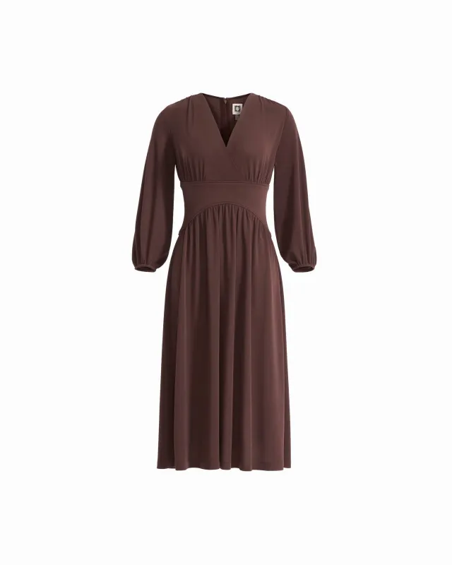 V-Neck Fit & Flare Dress made by Kasper