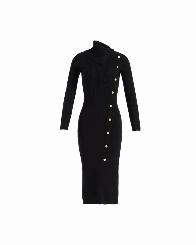 Ribbed Long Sleeve Turtleneck Dress made by Kasper