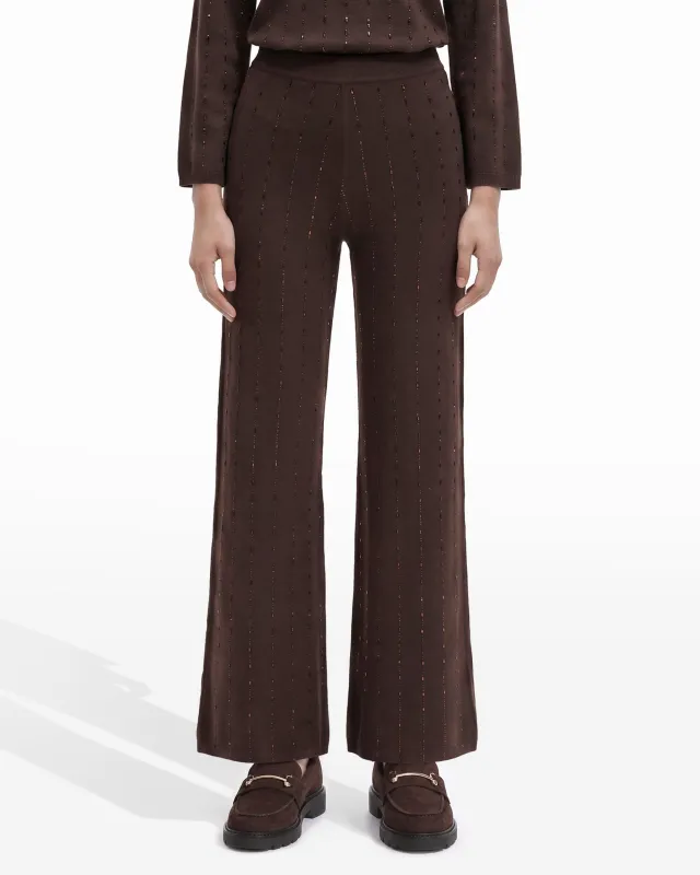 Heat Set Wide Leg Sweater Pant made by Kasper
