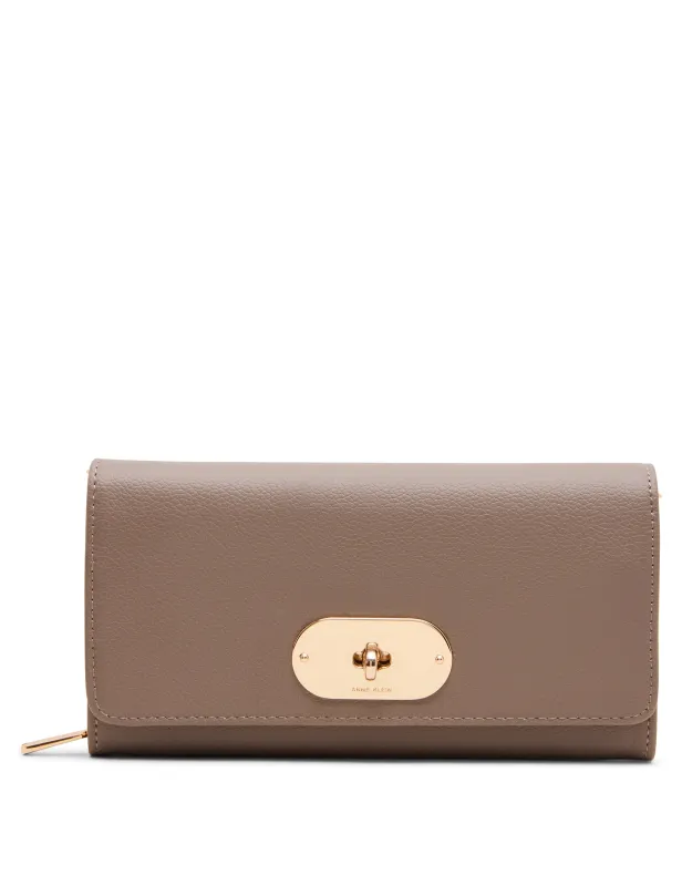 Oval Turnlock Boxed Wallet on Chain made by Anne Klein
