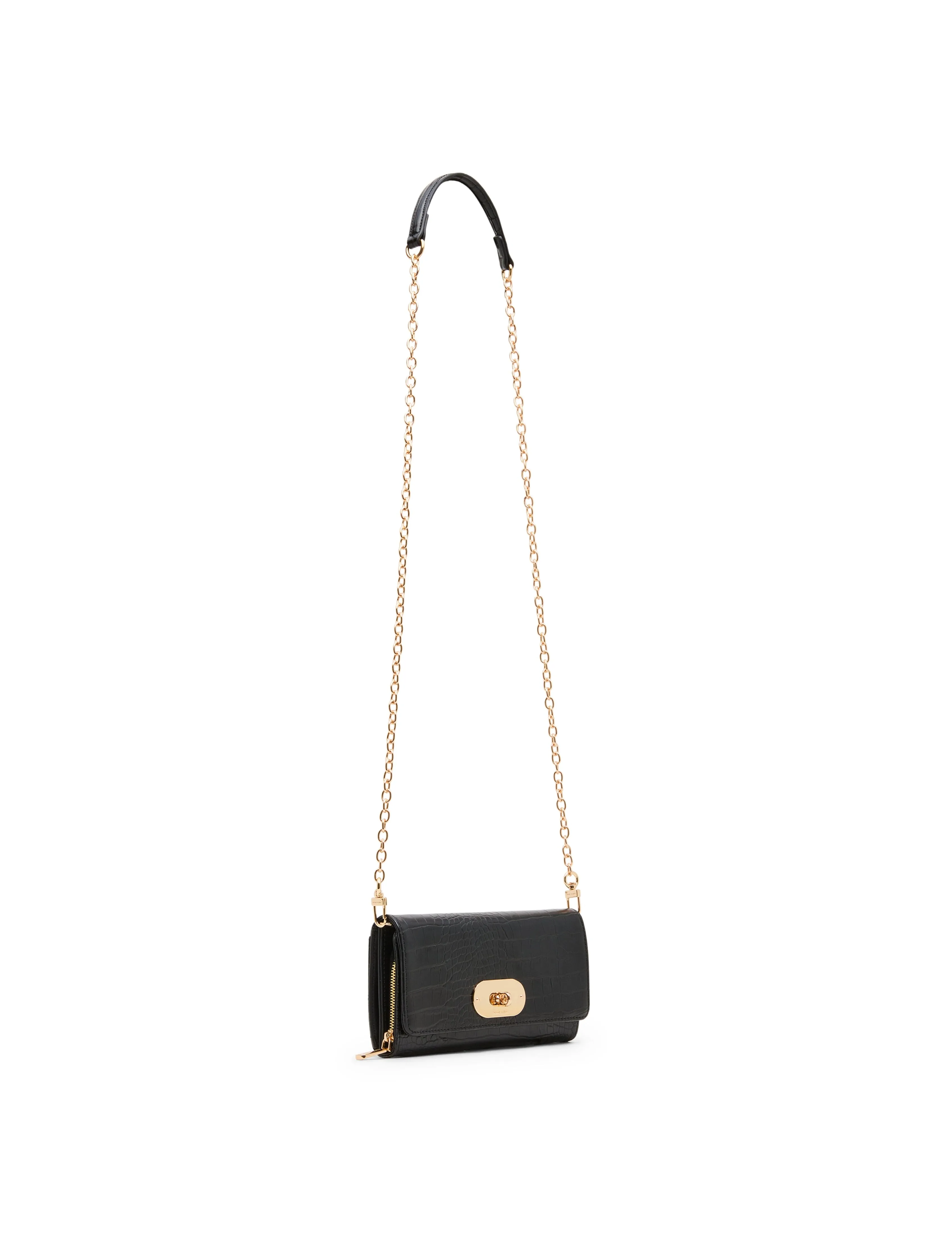 Faux Croc Embossed Turnlock Wallet on Chain sold by Anne Klein product image thumbnail 3