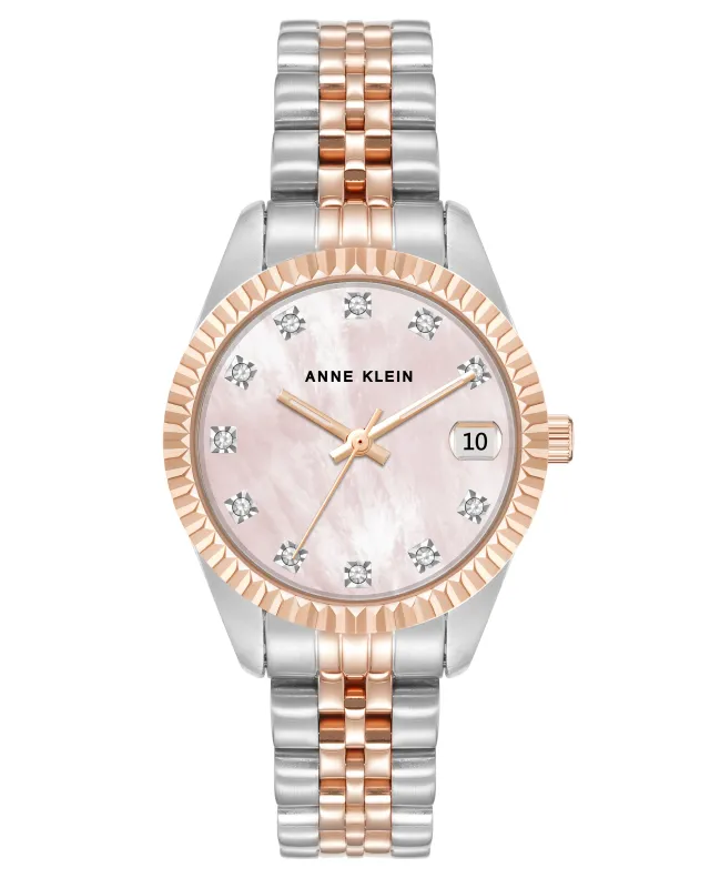 Crystal Accented Bracelet Watch made by Anne Klein