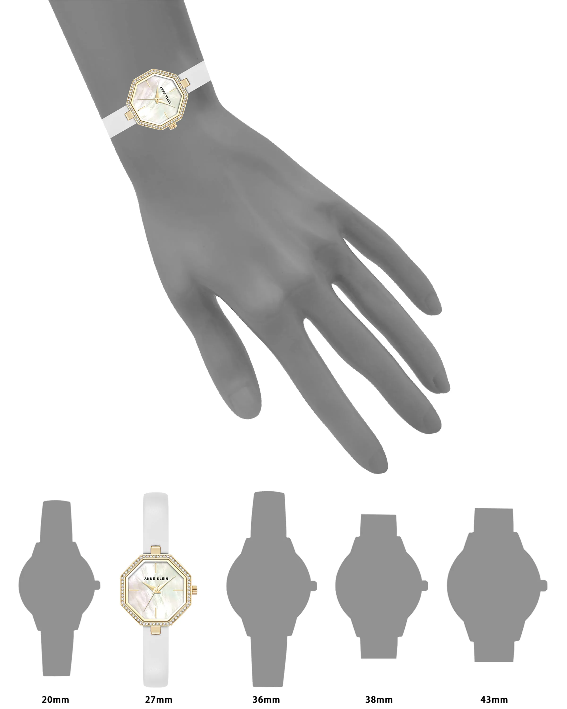 Crystal Accented Octagonal Leather Strap Watch sold by Anne Klein product image thumbnail 4