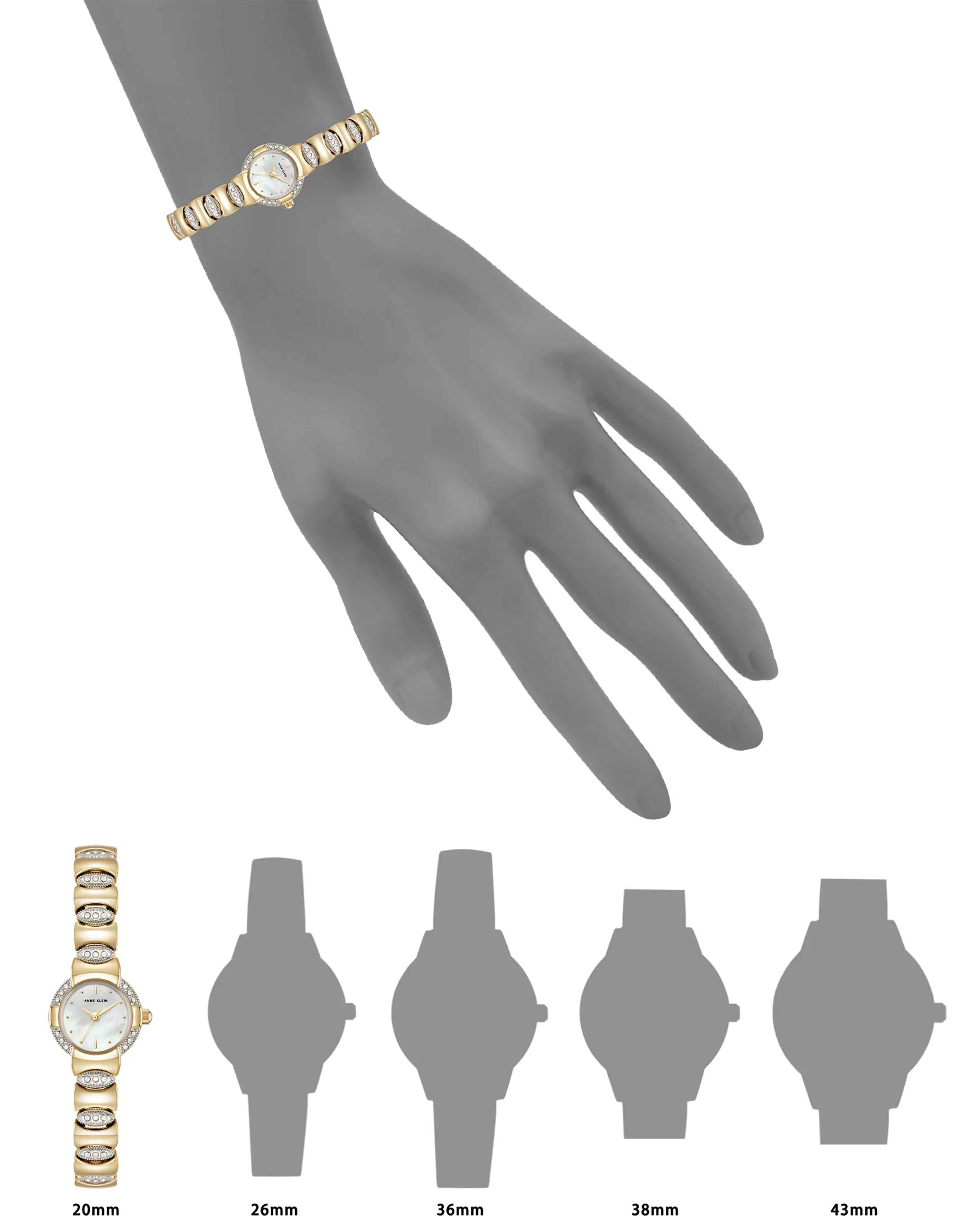Crystal Chain Bracelet Watch sold by Anne Klein product image thumbnail 4