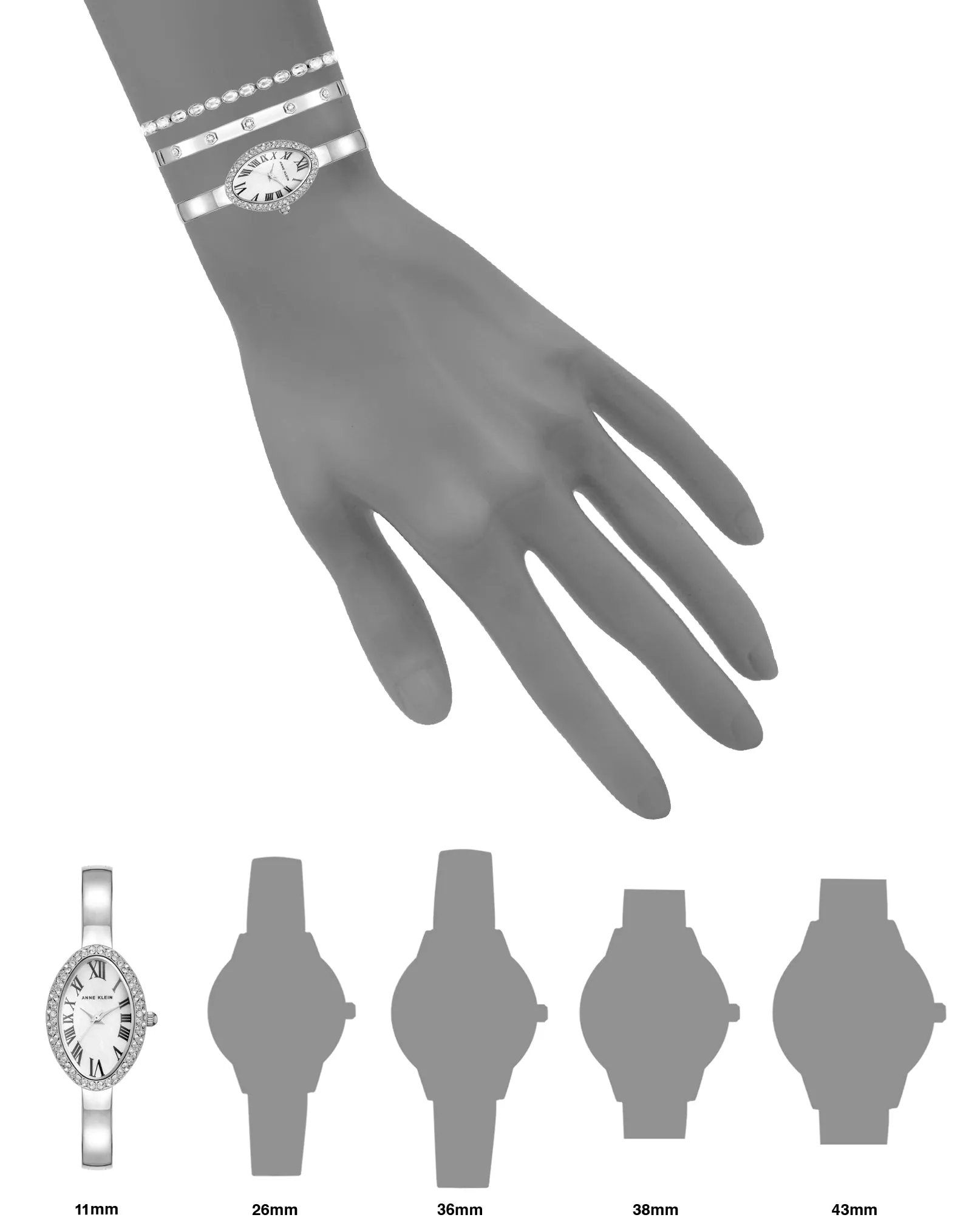 Crystal Accented Bangle Watch and Bracelet Set sold by Anne Klein product image thumbnail 4