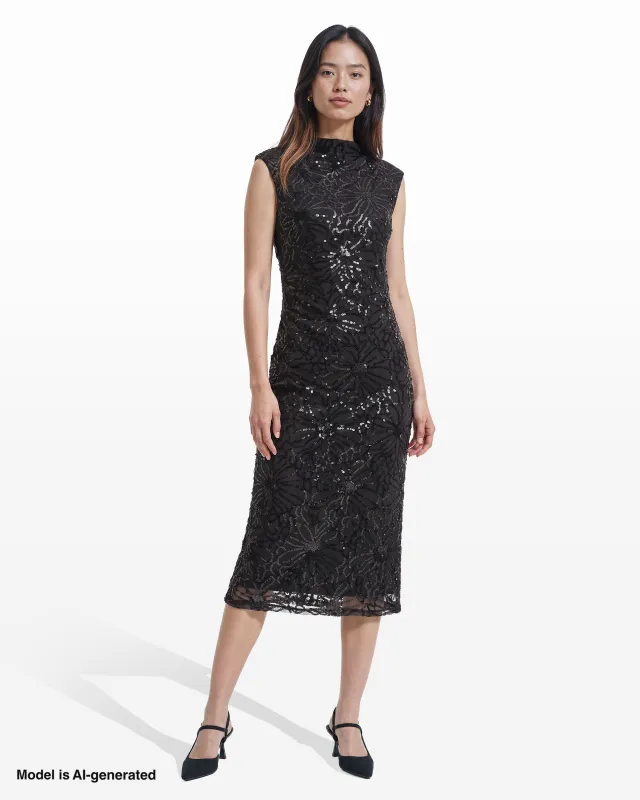 Sleeveless Draped Midi Dress made by Kasper