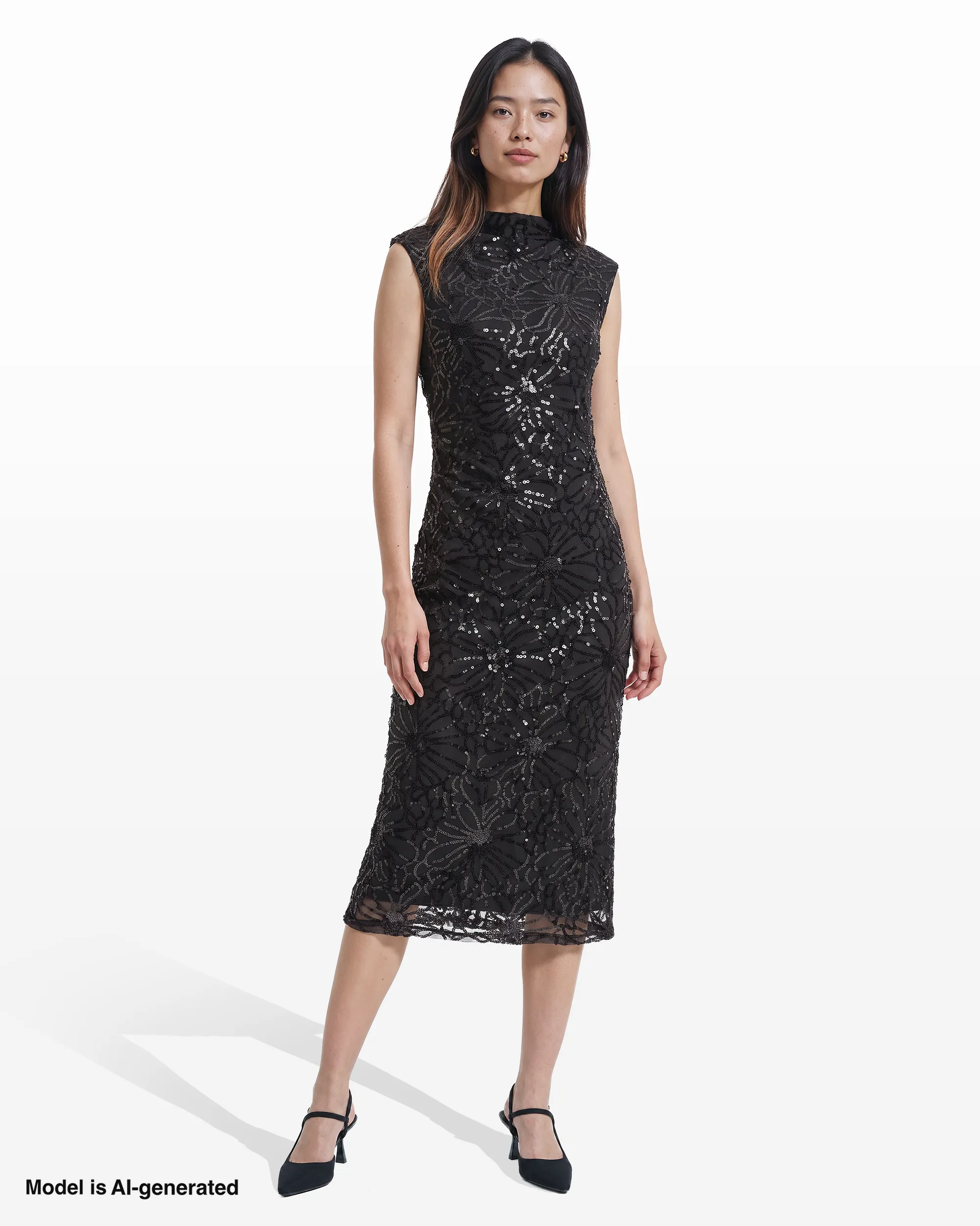 Sleeveless Draped Midi Dress sold by Anne Klein