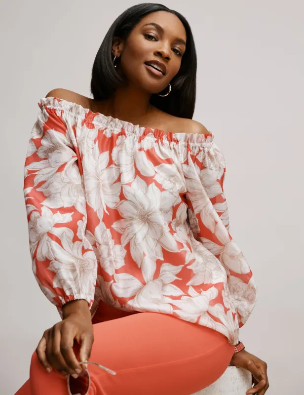 Smocked Blouse with Elastic Cuffs sold by Anne Klein