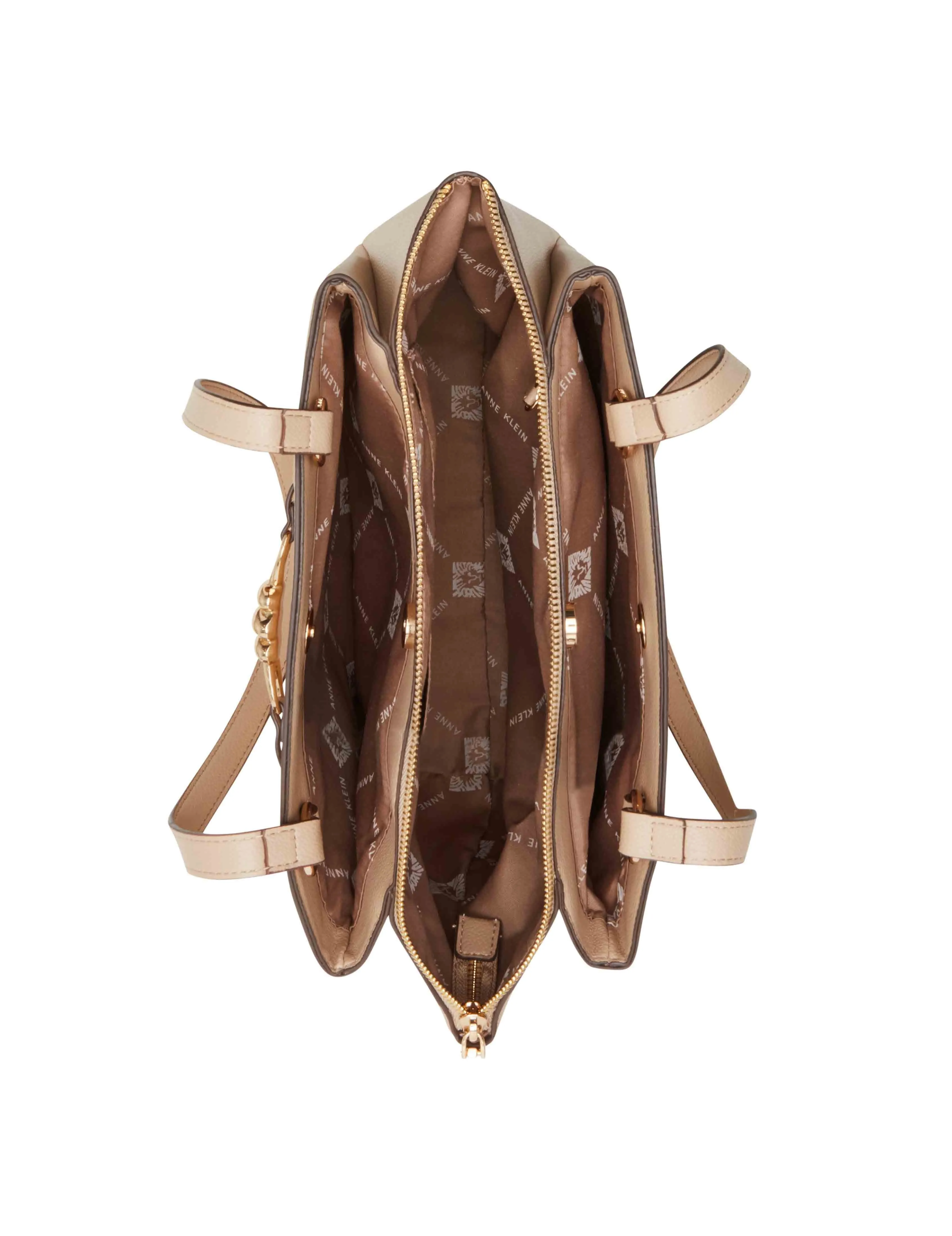 Triple Compartment Tote With Twisted Hardware Detailing sold by Anne Klein product image thumbnail 3