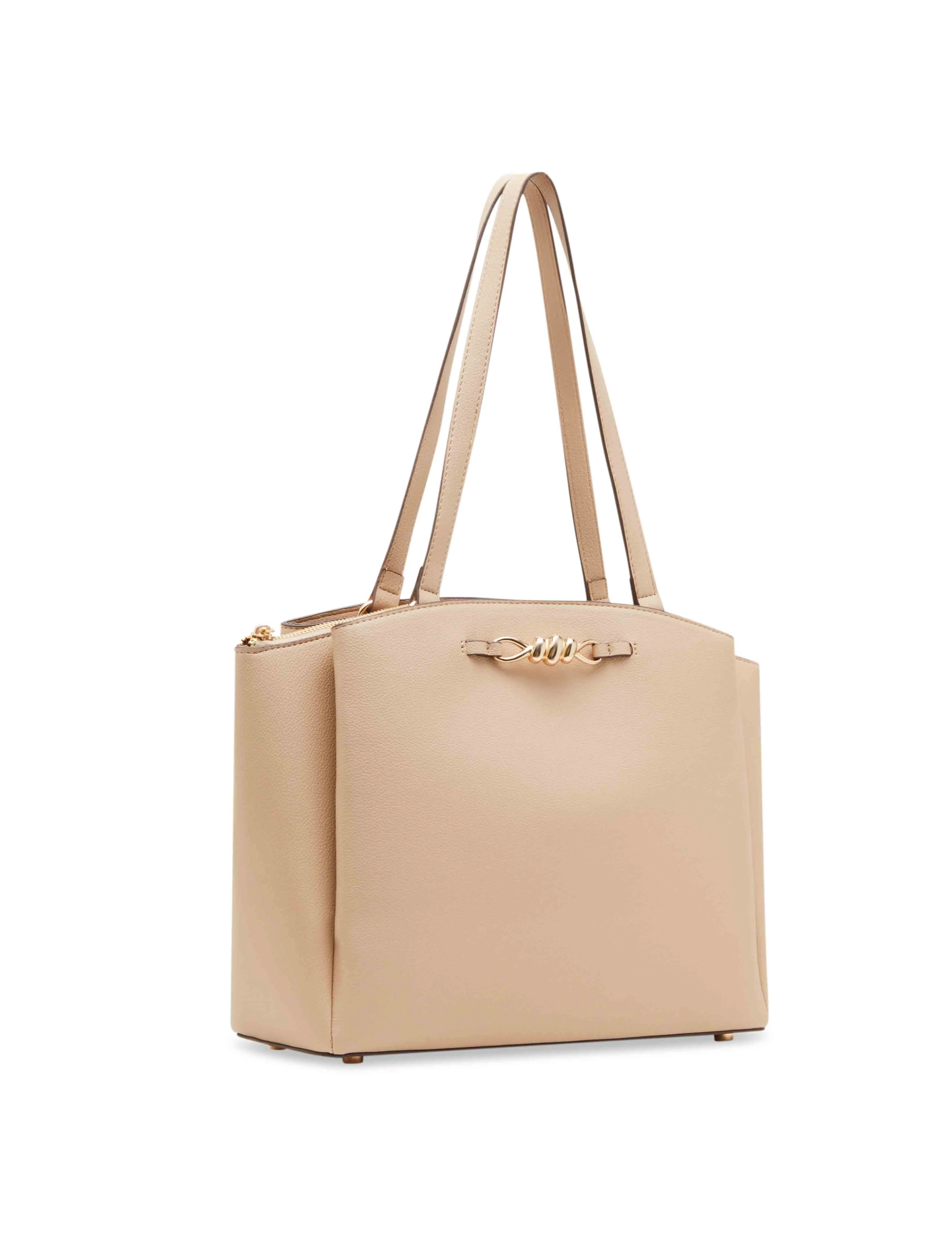 Triple Compartment Tote With Twisted Hardware Detailing sold by Anne Klein product image thumbnail 2