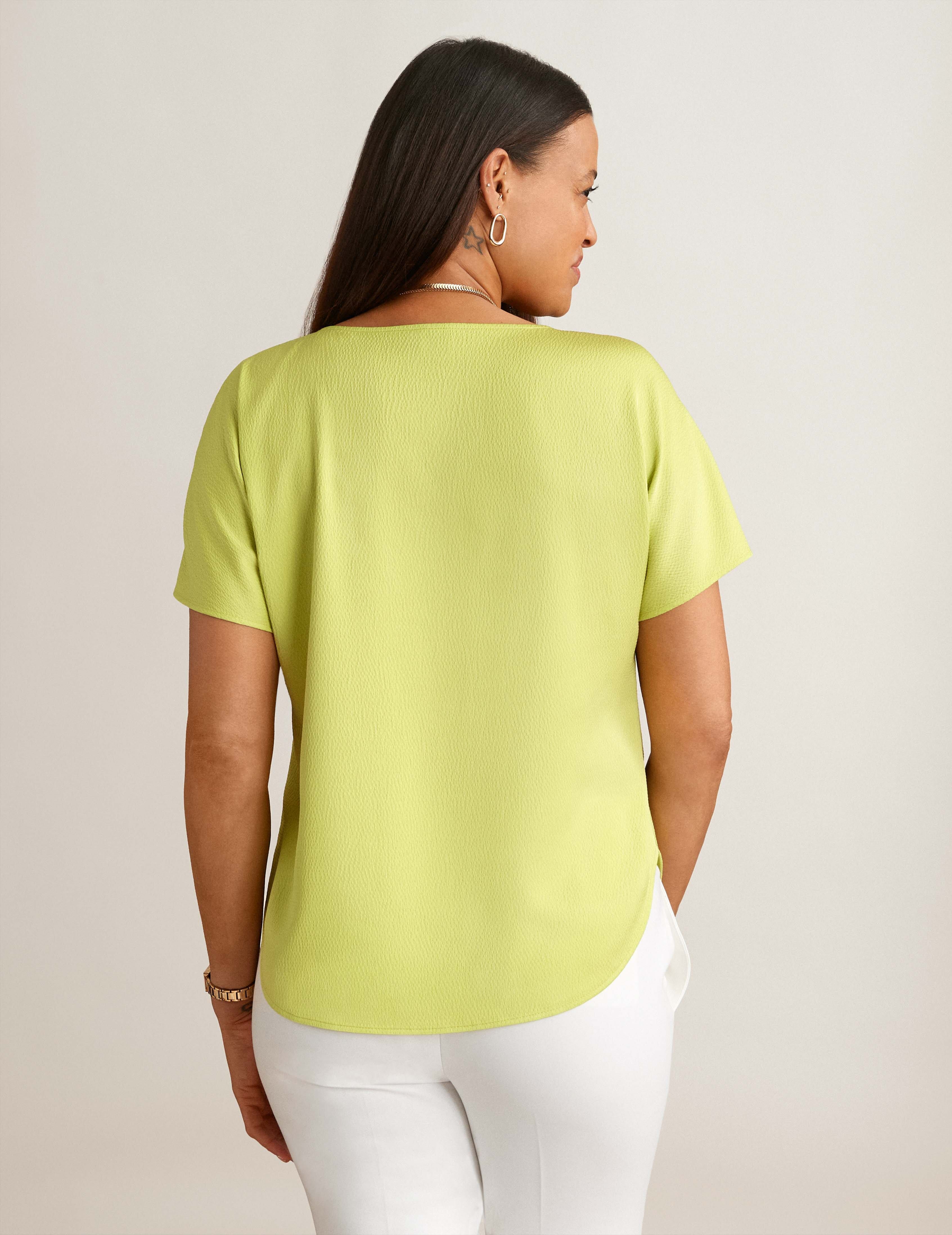 Short Sleeve Blouse With Bateau Neckline sold by Anne Klein product image thumbnail 2