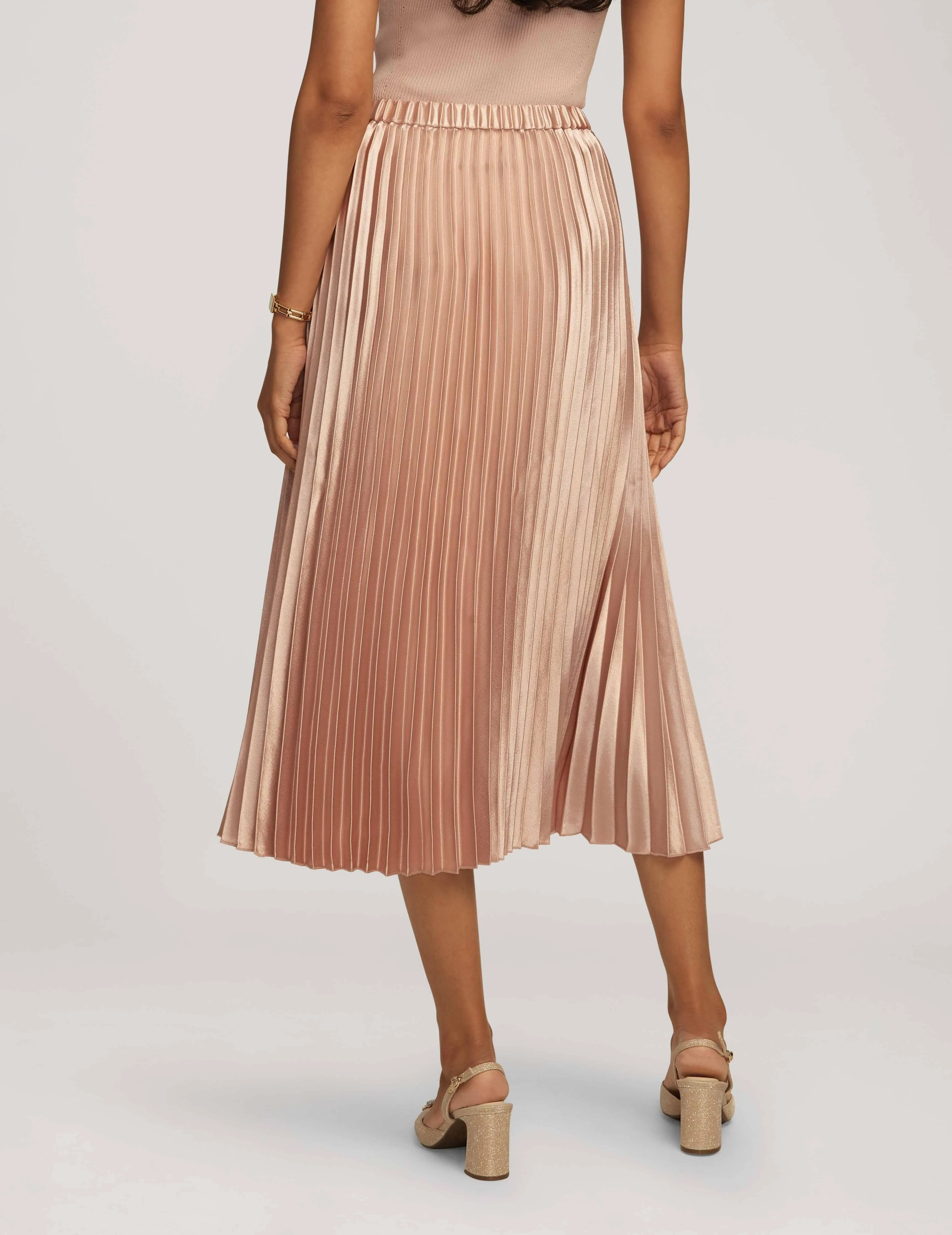 Pull On Pleated Skirt Satin Crepe- Sale sold by Anne Klein product image thumbnail 3
