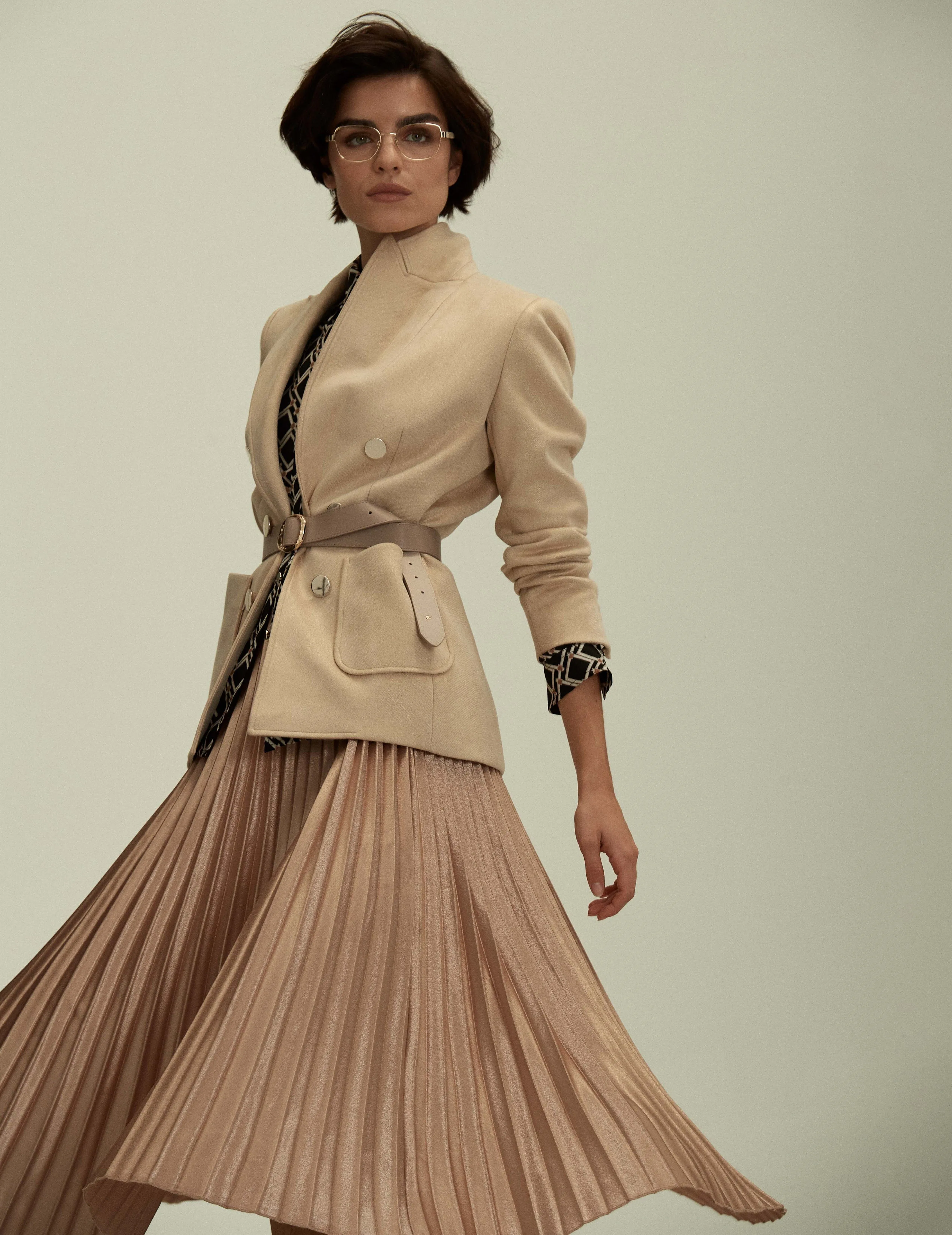 Pull On Pleated Skirt Satin Crepe- Sale sold by Anne Klein