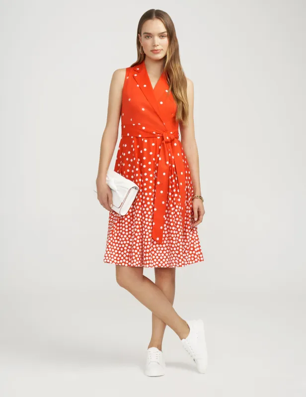 Scattered Dot Notch Collar Wrap Dress- Clearance sold by Anne Klein