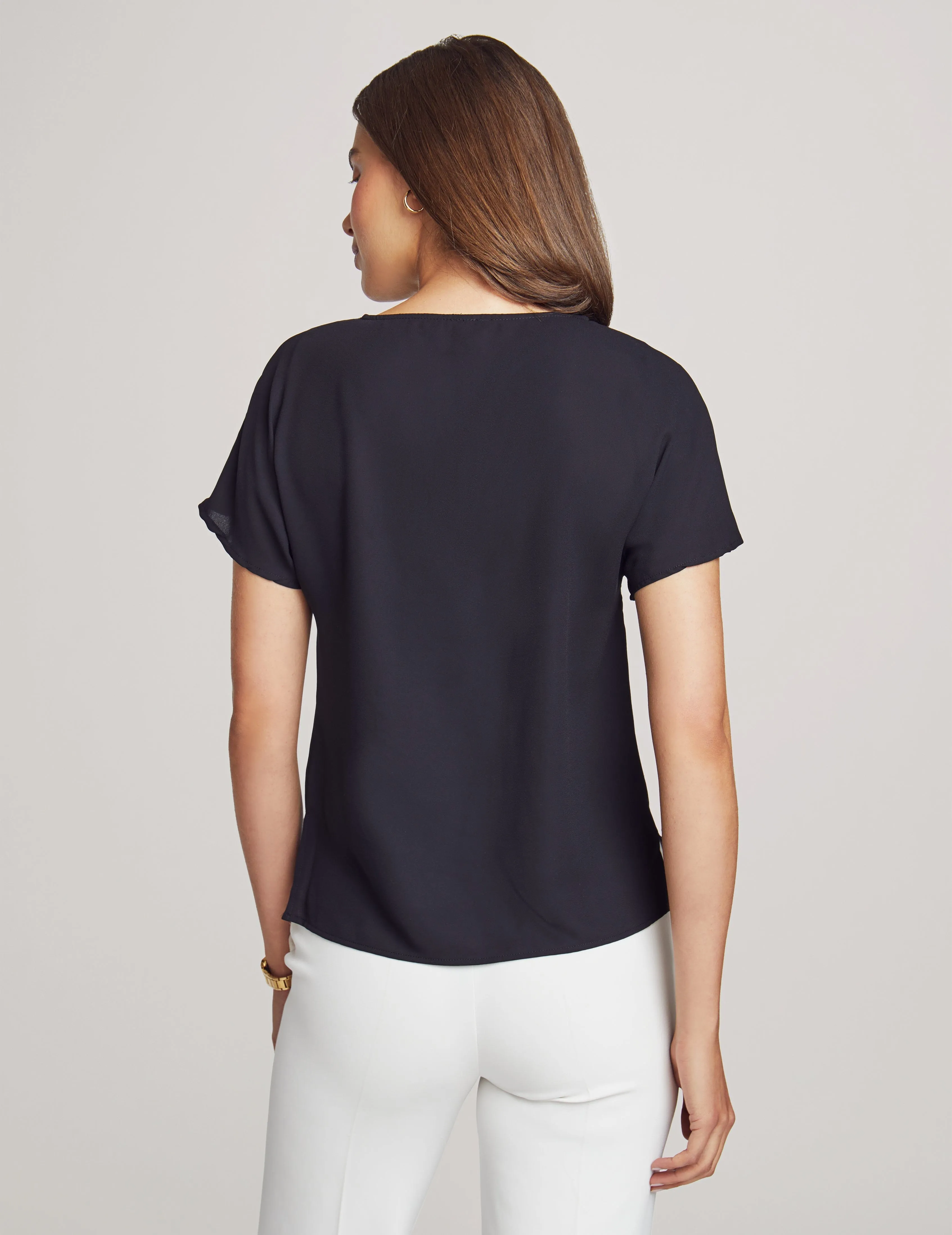 Bateau Neck Short Sleeve Blouse- Sale sold by Anne Klein product image thumbnail 2