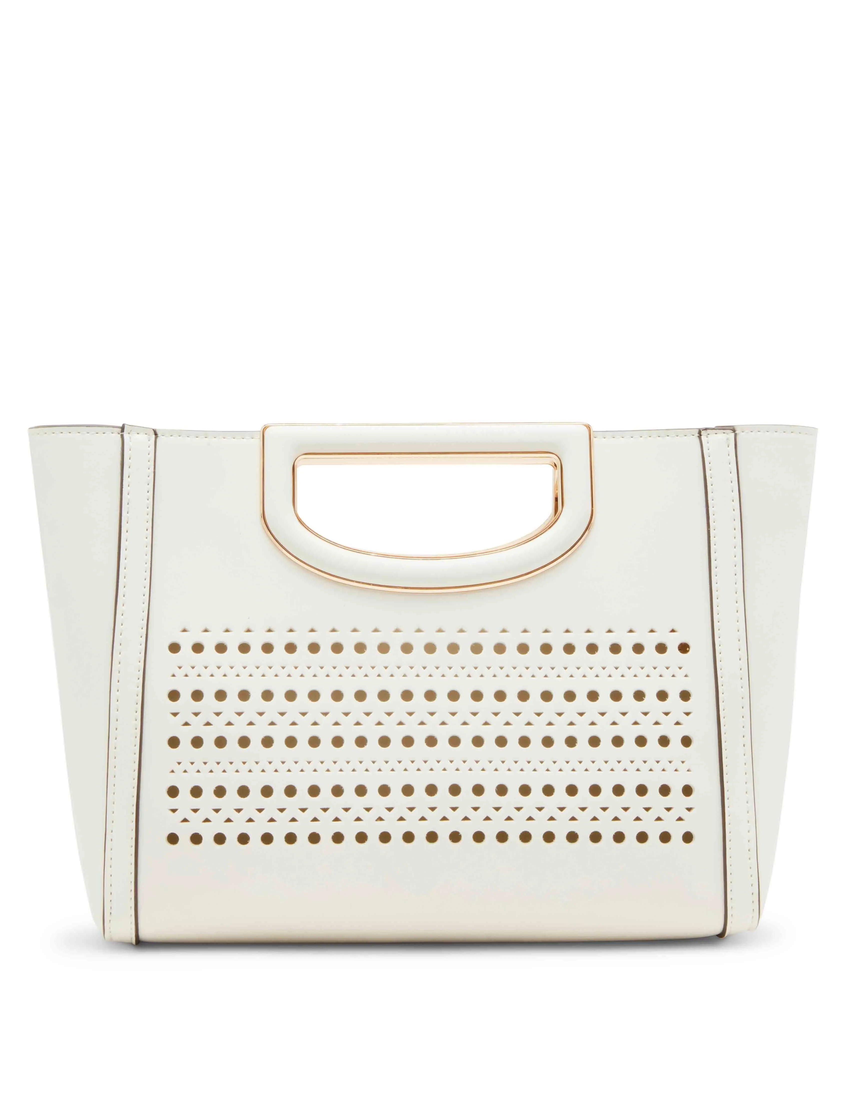 Perforated Cut Out Handle Satchel sold by Anne Klein