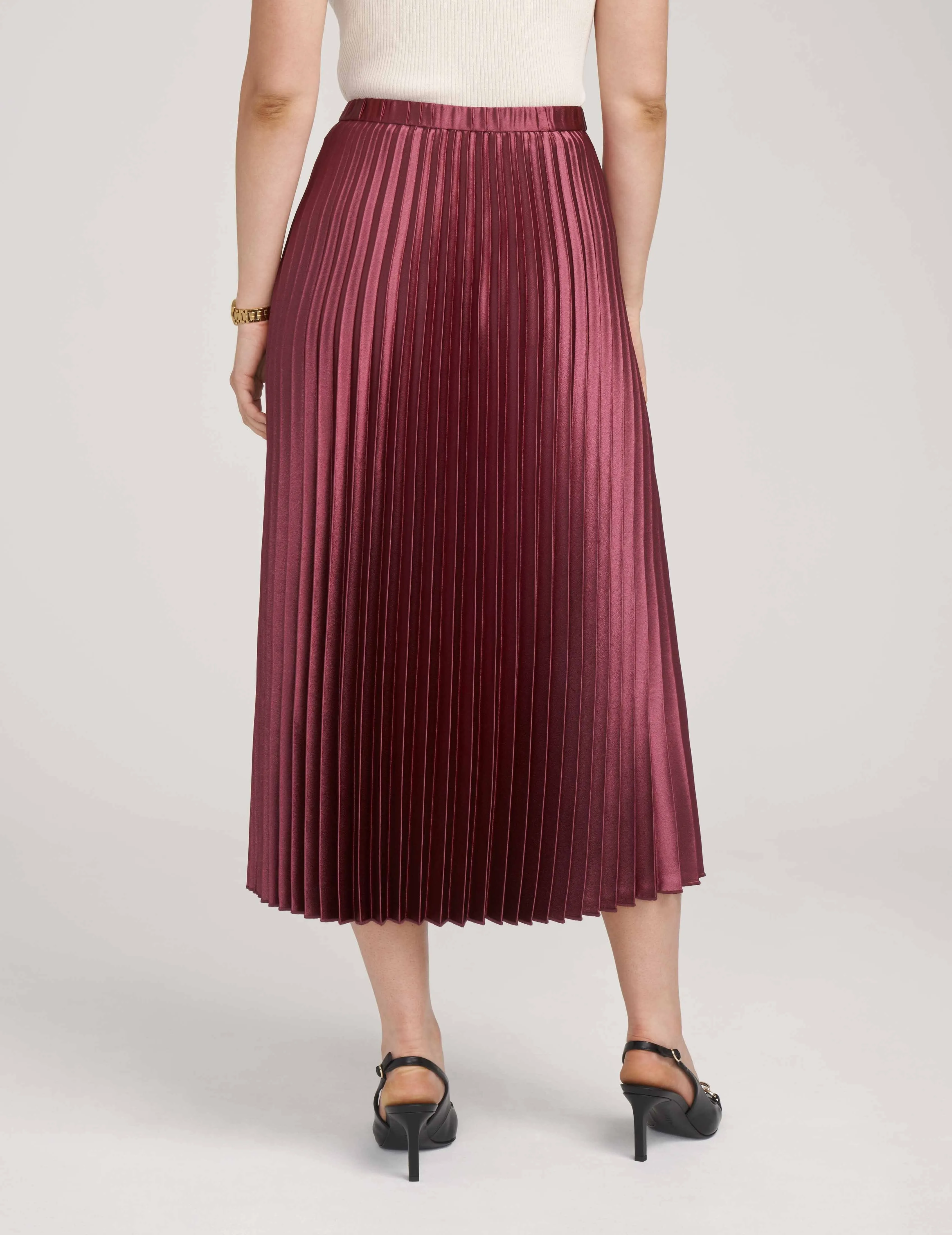 Pull On Pleated Skirt Satin Crepe- Sale sold by Anne Klein product image thumbnail 3